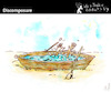 Cartoon: Discomposure (small) by PETRE tagged disorganization mess drowned