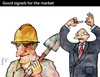 Cartoon: Good Signals for the markets (small) by PETRE tagged crisis wall street workers