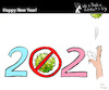 Cartoon: Happy New Year (small) by PETRE tagged newyear covid19 pandemic 2021