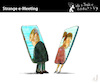 Cartoon: STRANGE e-MEETING (small) by PETRE tagged smartphone,handy,connection