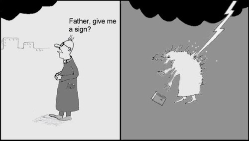 Cartoon: A sign (medium) by Hezz tagged thunder