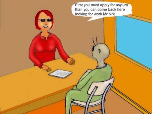 Cartoon: Asylum (medium) by Hezz tagged asyl