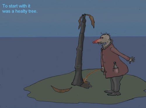 Cartoon: Do not pee in the see (medium) by Hezz tagged island,desert