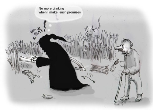 Cartoon: Hangover (medium) by Hezz tagged death