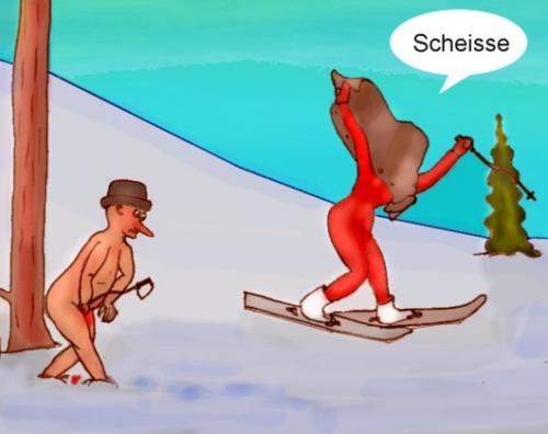 Cartoon: Skiing adventures III (medium) by Hezz tagged blottaren