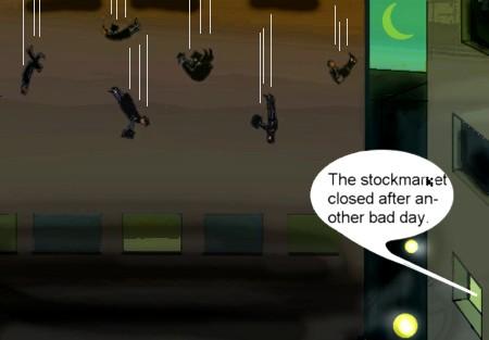 Cartoon: Stockmarket drops (medium) by Hezz tagged marketdrop