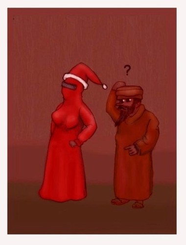 Cartoon: What? (medium) by Hezz tagged burka,read