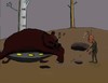 Cartoon: Unexpected problems. (small) by Hezz tagged alien,bear