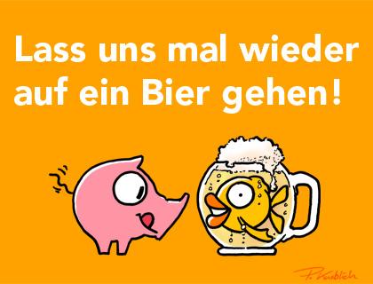 Cartoon: Schwein und Fisch (medium) by Peter Knoblich tagged bier