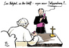 Cartoon: Wulffs Seligsprechung (small) by Peter Knoblich tagged christian,wulff,affaire,bundespräsident,rücktritt,papst,zapfenstreich