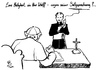 Cartoon: Wulffs Seligsprechung (small) by Peter Knoblich tagged christian,wulff,affaire,bundespräsident,rücktritt,papst,zapfenstreich