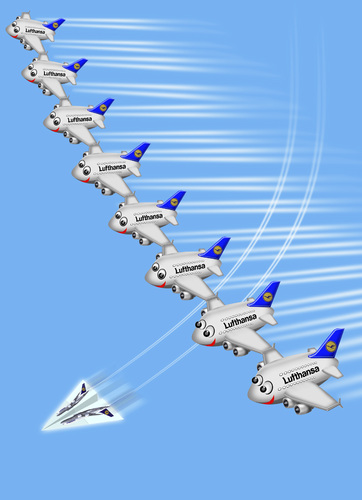 Cartoon: Luftpaperplane (medium) by fritzpelenkahu tagged a380