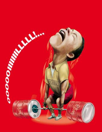 Cartoon: oooooiiiiiillll!.... (medium) by fritzpelenkahu tagged pertamina