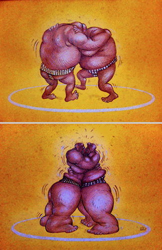 Cartoon: Sumo (medium) by fritzpelenkahu tagged sumo,indonesia