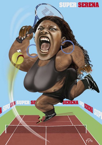 Cartoon: SUPER SERENA (medium) by fritzpelenkahu tagged serena,william