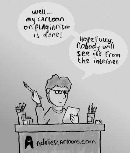 Cartoon: Plagiarism (medium) by andriesdevries tagged plagiarism