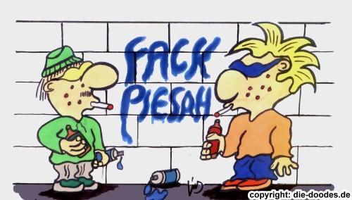 Cartoon: Fack Piesah! (medium) by cvhmedia tagged pisa,studie,grafiti