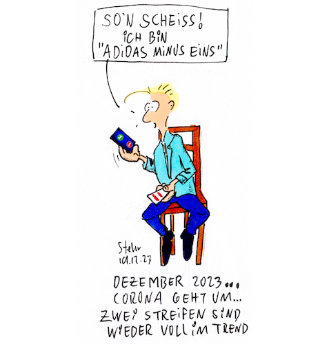 Cartoon: Adidas minus Eins (medium) by Matthias Stehr tagged corona,covid