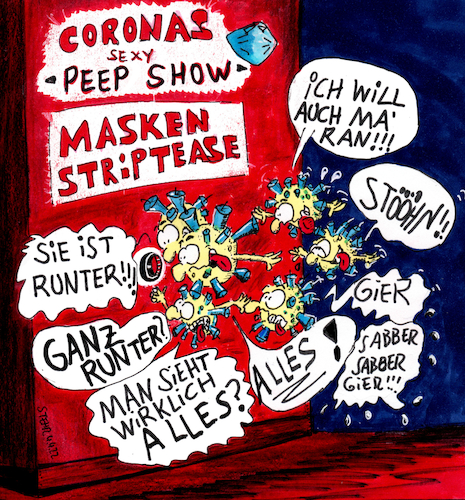 Cartoon: Corona Peepshow (medium) by Matthias Stehr tagged corona,fdp,freedom,day,maskenpflicht