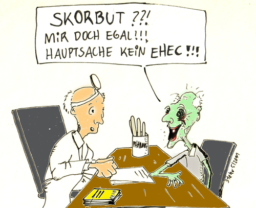 Cartoon: Hauptsache kein EHEC (medium) by Matthias Stehr tagged ehec,infection,bacteria,health