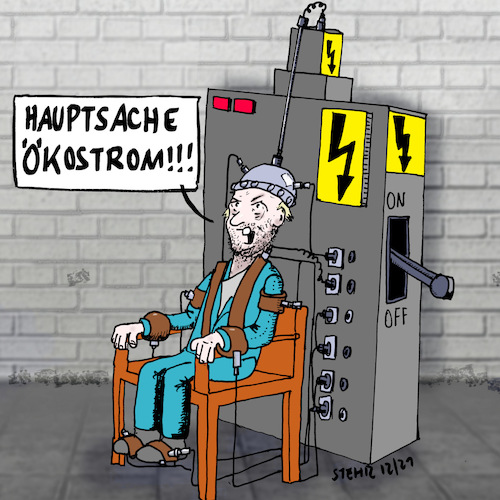 Cartoon: Hauptsache Ökostrom (medium) by Matthias Stehr tagged energiewende