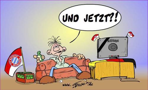 Cartoon: Alles gewonnen? Und jetzt ... (medium) by Trumix tagged fc,bayern,fussbal,dortmund,borussia,gelb,schwarz,roten,trummix