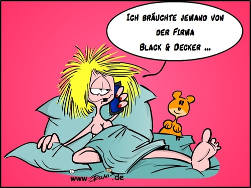 Cartoon: Black und Decker (medium) by Trumix tagged black,decker,hotline,hilfe,trummix