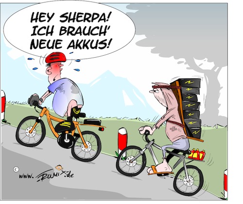 Cartoon: EBikes schaffen Arbeitsplätze (medium) by Trumix tagged ebike,arbeitsplätze,boom,fahrrad,ebike,arbeitsplätze,boom,fahrrad