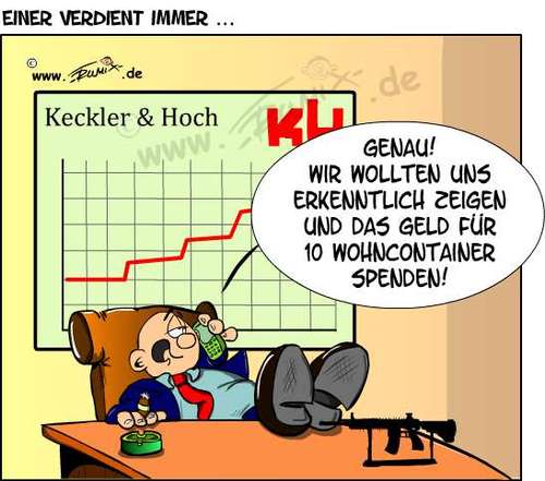 Cartoon: Einer gewinnt immer .... (medium) by Trumix tagged waffenexport,zukunfteuropa,geld,export,refugees,asylanten,trummix