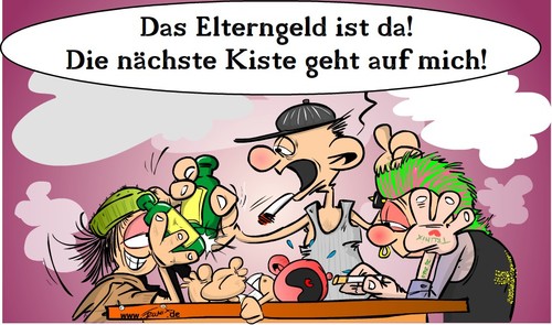 Cartoon: Elterngeld (medium) by Trumix tagged sozialhilfe,trummix,kind,geburtenrate,erziehungsurlaub,erziehungsgeld,elterngeld,hartz4,bildung,bildungsnotstand