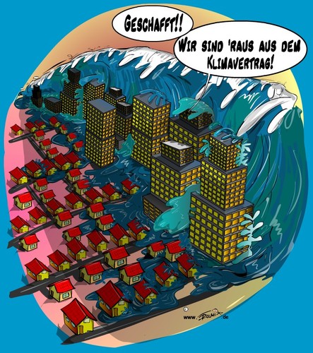 Cartoon: Endlich raus ... (medium) by Trumix tagged klimawandel,kyoto,kanada,klimavertrag,umwelt,erderwärmung,trummix