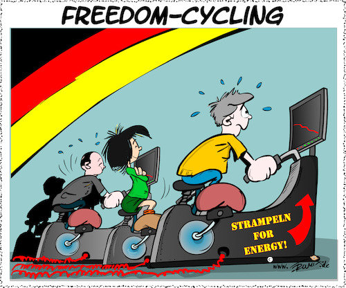 Cartoon: Freedom Cyling (medium) by Trumix tagged klima,burnout,erde,klimakrise,energiekrise,wirschaffendas,umwelt,klima,burnout,erde,klimakrise,energiekrise,wirschaffendas,umwelt