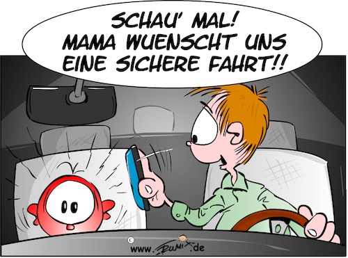 Cartoon: Handy am Steuer (medium) by Trumix tagged autobahn,handy,steuer,sms,whatsapp,handyverbot,smartphone,autobahn,handy,steuer,sms,whatsapp,handyverbot,smartphone,baby,kind,unfall