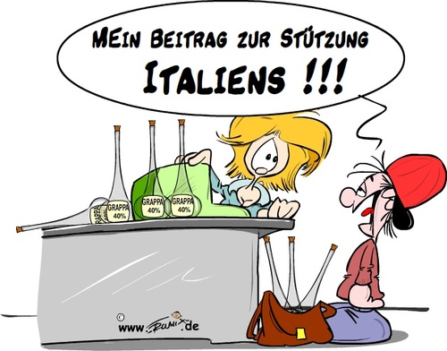 Cartoon: Italien in der Krise (medium) by Trumix tagged alkohol,eurokrise,griechenland,italien,krise,trummix,verantwortung