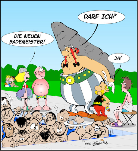 Cartoon: Neueinstellung Bademeister (medium) by Trumix tagged freibad,schlaegerei,polizei,security,bademeister,brgenzung,zugangskontrolle,freibad,schlaegerei,polizei,security,bademeister,brgenzung,zugangskontrolle