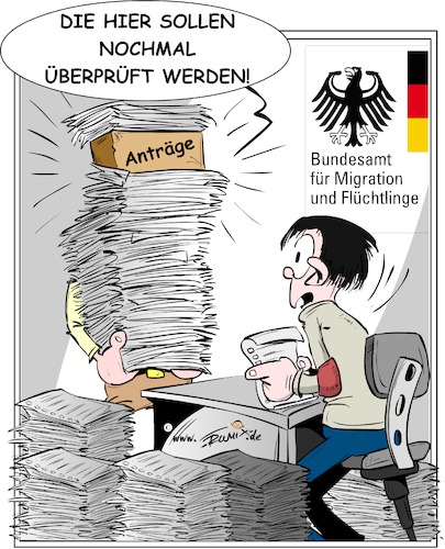 Cartoon: Neulich bei der BAMF (medium) by Trumix tagged korruption,asylamt,bremen,bestechung,bundesflüchtlingsamt,bamf,korruption,asylamt,bremen,bestechung,bundesflüchtlingsamt,bamf