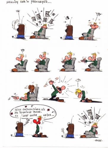 Cartoon: Neulich vor dem Fernseher (medium) by Trumix tagged tv,fernseher,klotze