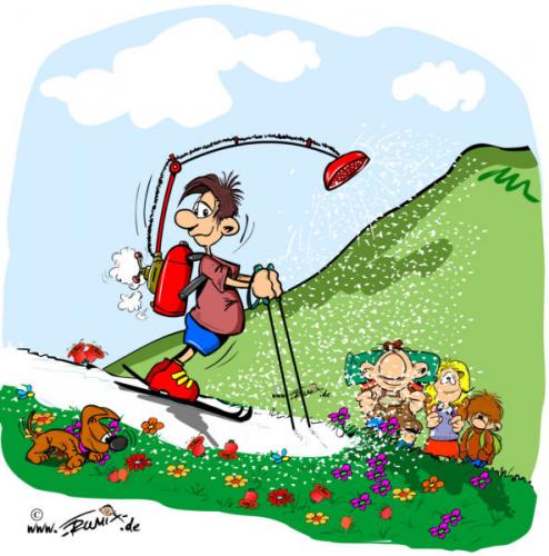 Cartoon: Selbstversorger (medium) by Trumix tagged klimawandel,klima,skifahren,ski,schnee,schneemangel,umwelt,erderwärmung,schneegebiet,gletscher