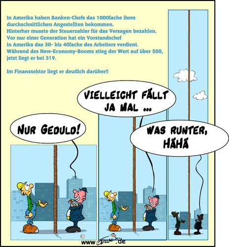 Cartoon: Spitzengehälter (medium) by Trumix tagged abzocke,angestellten,banken,finanzsektor,gehalt,geld,gewinn,manager,spitzengehälter,trummix