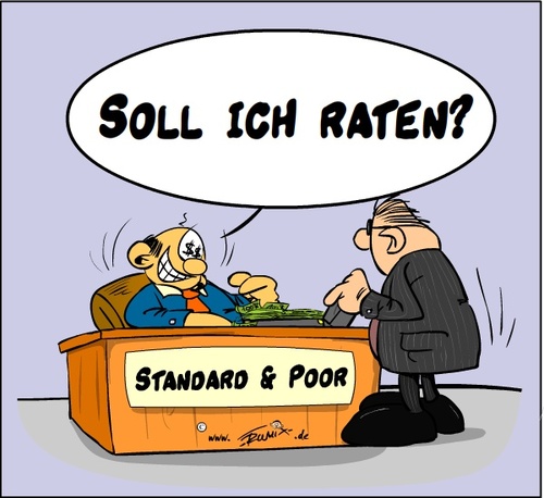 Cartoon: Standard and Poor (medium) by Trumix tagged standard,and,poor,rating,agentur,trummix,usa,klage