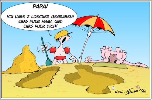 Cartoon: Strandurlaub (medium) by Trumix tagged strand,sand,urlaub,meer,papa,mama,eltern,strand,sand,urlaub,meer,papa,mama,eltern