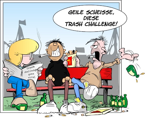 Cartoon: TrashChallenge (medium) by Trumix tagged trash,challenge,trashchallenge,müll,vermeidung,müllvermeidung,müllverschmutzung,umwelt,umweltverschmutzung,fridayforfuture,future,kosten,trashchallenge,müll,vermeidung,müllvermeidung,müllverschmutzung,umwelt,umweltverschmutzung,fridayforfuture,future,kosten