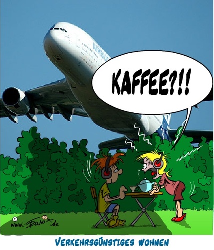 Cartoon: Verkehrsgünstiges  Wohnen (medium) by Trumix tagged zürich,waldshut,skyguide,luftraum,fluglärm,fluzeug,flugverkehr,flughafen,einflugschneise,airbus,flugverbot,südbaden,berliner,großflughafen,willy,brand,brandt,airport,trummix