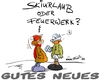 Cartoon: Happy New Year (small) by Trumix tagged boeller,feuerwerk,knaller,party,raketen,silvester,ski,skifahren,skiurlaub,trummix
