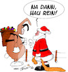 Cartoon: Uebergabe ... (small) by Trumix tagged weihnachten,ostern,konsum,kaufen,kaufenkaufenkaufen,cartoon,caartoons,weihnachtsmann,osterhase,2024,neuesjahr