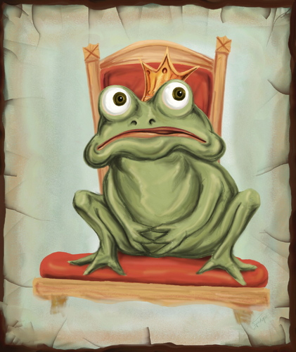 Cartoon: King frog (medium) by gartoon tagged frog,king
