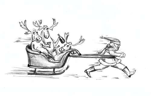 Cartoon: Merry Christmas (medium) by gartoon tagged christmas,holiday,reindeer