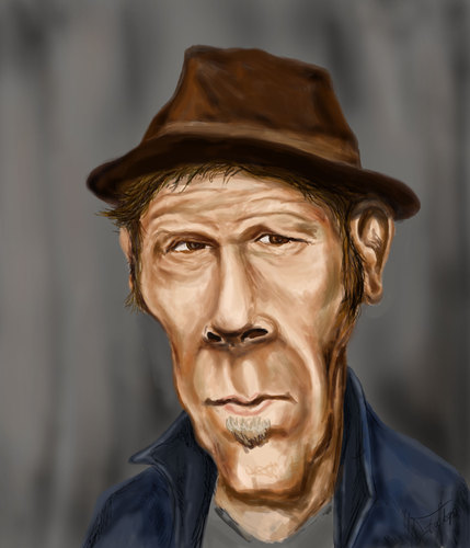 Cartoon: Tom Waits (medium) by gartoon tagged music,blues,rock,singer,actor