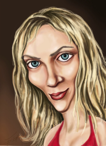 Cartoon: Uma Thurman caricature (medium) by gartoon tagged thurman,uma