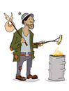 Cartoon: Hobo (small) by gartoon tagged vagabond,hobo,men,homlessnes